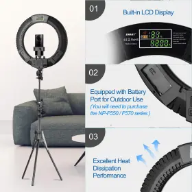Inc 744759904225 18-inch Ring Light With Stand 65w Big Adjustable 3200-5500k Led #2