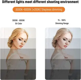 Inkeltech 313113678609 21inch Ring Light With Tripod And Phone Holder 3000k-6000k Dimmable Bi-color Le #2