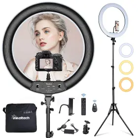 Inkeltech 795787468753 21inch Ring Light With Tripod And Phone Holder 3000k-6000k Dimmabl