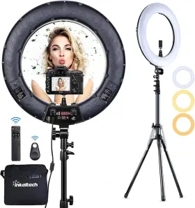 Inkeltech 800689573419 18 Inch 3000k-6000k Dimmable Bi-color Light Ring 60w Led With Stand