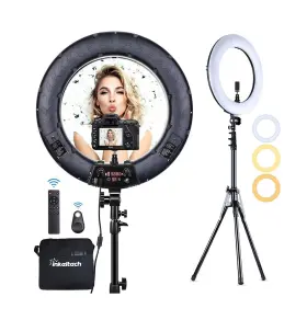 Kn-1888-upgraded Inkeltech Ring Light - 18 Inch 3000k-6000k Dimmable Bi-color 60w Led L
