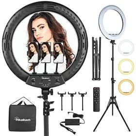 Kn-18c Inkeltech 18 Inch Ring Light With Tripod Stand And 3 Phone Holders Dimmable Led Black #2
