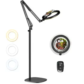 F-621 Innogear 10 Inch 2-in-1 Overhead Selfie Ring Light With Stand Camera Holder Phone Mount F