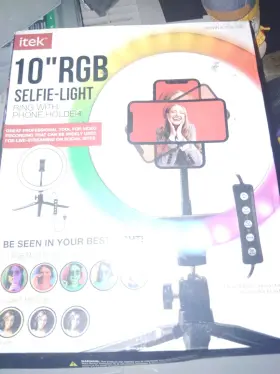 Itek 841133103974 10 Inch Rgb Selfie-light Ring With Phone Holder