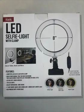 Itek 841133117933 Computer Led 8 Inch Selfie Light With Clamp-new In Box Sealed #2