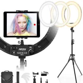 B08cdnbsrc Ivisii 19 Inch Ring Light With Stand And Phone Holder 60w Bi-color Or For Live Stream