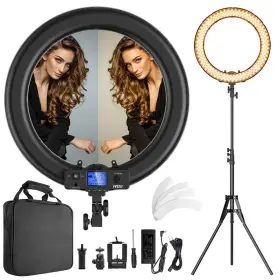 Cy45-db Ivisii Ring Light 19inch Led With Stand &lcd Display Adjustable Color Tem