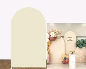 8-ivory-90cmx200cm Iydamc Backdrop Ltd #8-ivory-90cmx200cm Double Sides Arch Cover Arched Wall Birthday Decor Ivory