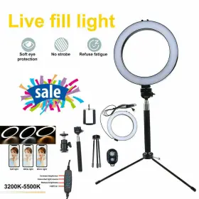 Jahyelec 884900607176 8 Inch Led Ring Light With Tripod Stand And Cell Phone Holder Dimmable Makeup Lighting #2