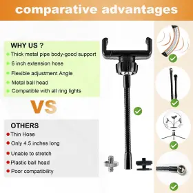 Jctriway 744252441074 Ring Light Phone Holder Universal For With 1/4 And Ho #3