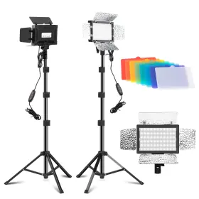 Jr-ltl-66-d-c-b-0 Jiang&rong 2 Pack Led Video Lighting Kit - 5600k Adjustable Usb Studio Light With Barndo