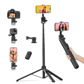M080 Jishane 70 Inch Phone Tripod And Selfie Stick Extendable Cell Stand With Wire