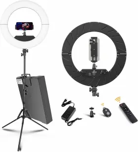 Cr190 Jj Jianjin 738192335180 Ring Light Kit 18 Inch /45cm Outer 55w6700k Dimmable Led Tripod Stand Remote