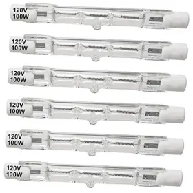 Jjhxsm R7sj78hlb-100w-6 6pcs R7s J78 Halogen Light Bulbs 120v 100w Tungsten Filament Double Ended