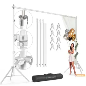 Jsag837 Julius Studio 10 X 9.8 Feet New Heavy Duty Large White Backdrop Stands Bac