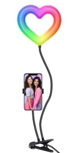 Dcrlhc6cb Just Mobile Direct Dixie Charli Color Led Selfie Ring Light Heart Shape Table Desk Clip Phone Holde #2