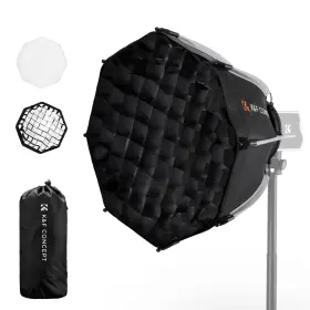 Jpkf18.0013 K&f Concept 15.7 Inch /40cm Octagonal Softbox Quick Folding Set Up With Pl-60b Cob Led