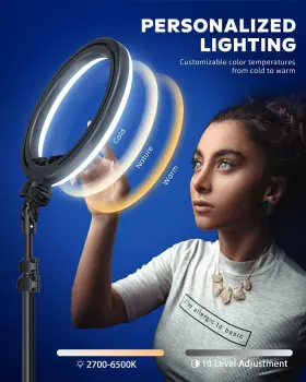 Kaiess 414744445959 10.2 Inch Selfie Ring Light With 65 Adjustable Tripod Stand And Phone Holder For L #2