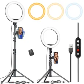 Kaiess 414744445959 10.2 Inch Selfie Ring Light With 65 Adjustable Tripod Stand And Phone Holder For L