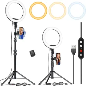 Kaiess 445006865810 10.2 Inch Selfie Ring Light With 65 Adjustable Tripod Stand And Phone Holder F