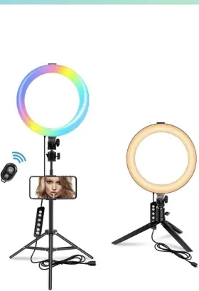 45832 Kaiess 10.2 Inch Selfie Ring Light With 65 Adjustable Tripod Stand Phone Holder For Live