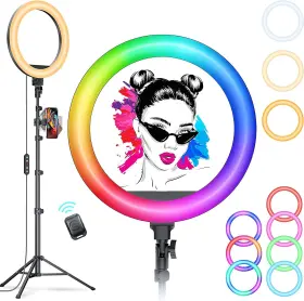 Kaiess 768443343169 10.2 Inch Selfie Ring Light With 65 Adjustable Tripod Stand And Phone Holder For L