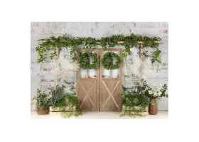 Katemgbh1022526dgdofoo Kate Rustic White Painted Brick Wall Wood Door Photography Backdrops 10x8ft S