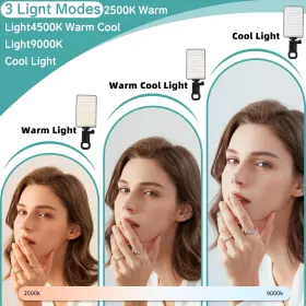 St-120 Keepulse 445029049051 120 Led Selfie Light Phone 3000mah Rechargeable Clip Video Adjust #2