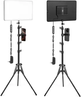 Kewaiaa 726084037366 2-pack Led Video Light Kit With 63ftft Tripod Stand 2500k-8500k Dimmable Studio L