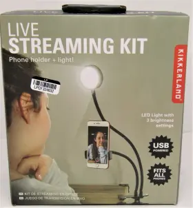 Kikkerland 612615101159 New Live Streaming Kit - Phone Holder Light