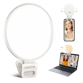 Kimwood 760754852040 Selfie Light Fullscreen Rechargeable Clip On Ring With 3 Modes For Phone L