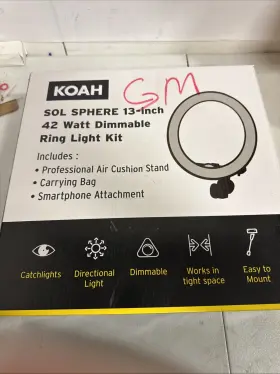 Ko-sol13 Koah Sol Sphere 13 In 42w Ring Light Kit With Carrying Bag And Smartphone Holder