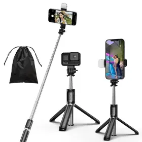 Q02s Komi Selfie Stick With Fill Light 4 In 1 Tripod Stand Detachable Wireless Rem