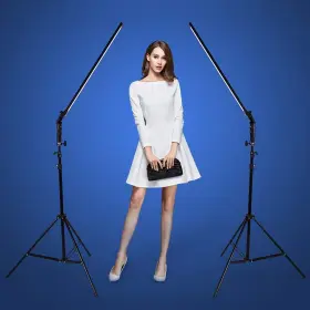Konseen 642940301214 Portable Dimmable Led Filming Video Lights Kit With Tripod Stand 36wx2 For Ph