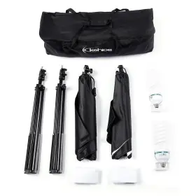 Kshioe 634894701721 2pcs 135w Bulb Softbox Adjustable Background Stand Photography Studio Light Kit #2
