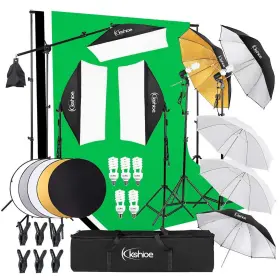 2x3m Kshioe 810158420588 Photography Lighting Kit 6.5x10feet/2x3m Backdrops Stand Support System 5 I