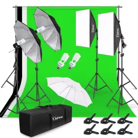 Ks-pk4 Kshioe Photo Lighting Kit 2m X 3m/6.6ft 9.8ft Background Support System And 900w