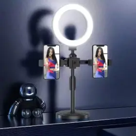 Hl03-hy34 Lamp Ring Light Selfie Led Round Usb With 2 Phone Holder Tripod Stand For Tiktok