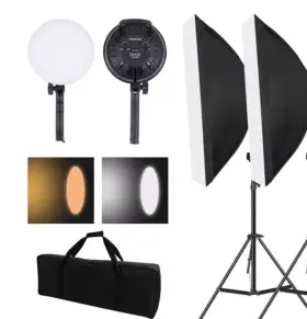 Tc-80w Lamp 1x Photography Bi Color Dimmable Light 2700w Softbox Video 1 Pack