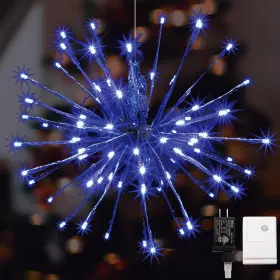 10-functions Lamphome Lx2642 15 Inch 80led 3d Starlight Bursts Blue