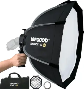 Lapgood 445018978997 Bowens Mount Softbox 24ftft/60cm Handheld Quick Set-up S-type Bracket Compatible