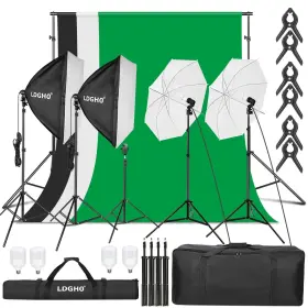 Tz001 Ldgho Photography Lighting Kit With Backdrops 8.5x10ft Backdrop Stands Ul Certifi