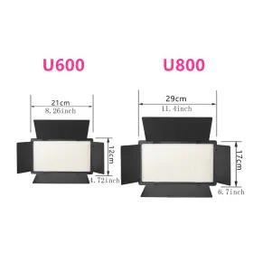U800 Lehom U600 Photography And Video Lighting Kit Rgb U600/u800 Led Panel Light Tripod Set