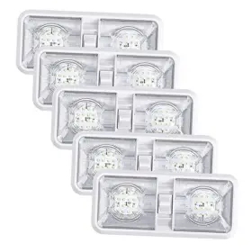 Leisure Cw 630991281487 5 Pack Rv Led Ceiling Double Dome Light Fixture With On/off Switch Interior