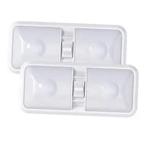 Leisure Cw 630991282156 2 Pack Rv Led Ceiling Double Dome Light Fixture With On/off Switch Interior