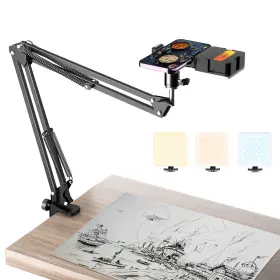 Lentok 616361139374 Overhead Phone Mount With Rechargeable Light For Iphone Desk Tripod Cla