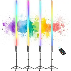 Leshiou 787996887562 4 Pack 4ft Portable Battery Powered Tube Light 120cm Handheld Led Lights
