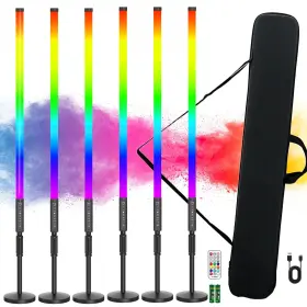 Leshiou Mood1pro 6pack 3ft Rgb Tube Light Portable 5000mah Battery Powered With Stand Handheld