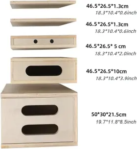 Lesolar 705353218682 Photography Apple Box Set Of 5 Standard Wooden Boxes With Magnetic #2