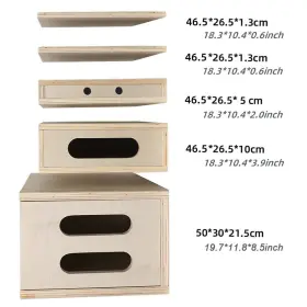 Lesolar 974351449501 Photography Apple Box Set Of 5 Standard Wooden Boxes With Magnetic Lid #2